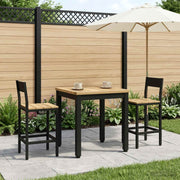 Salontafel 40x40.5x36 cm massief acaciahout zwart wit