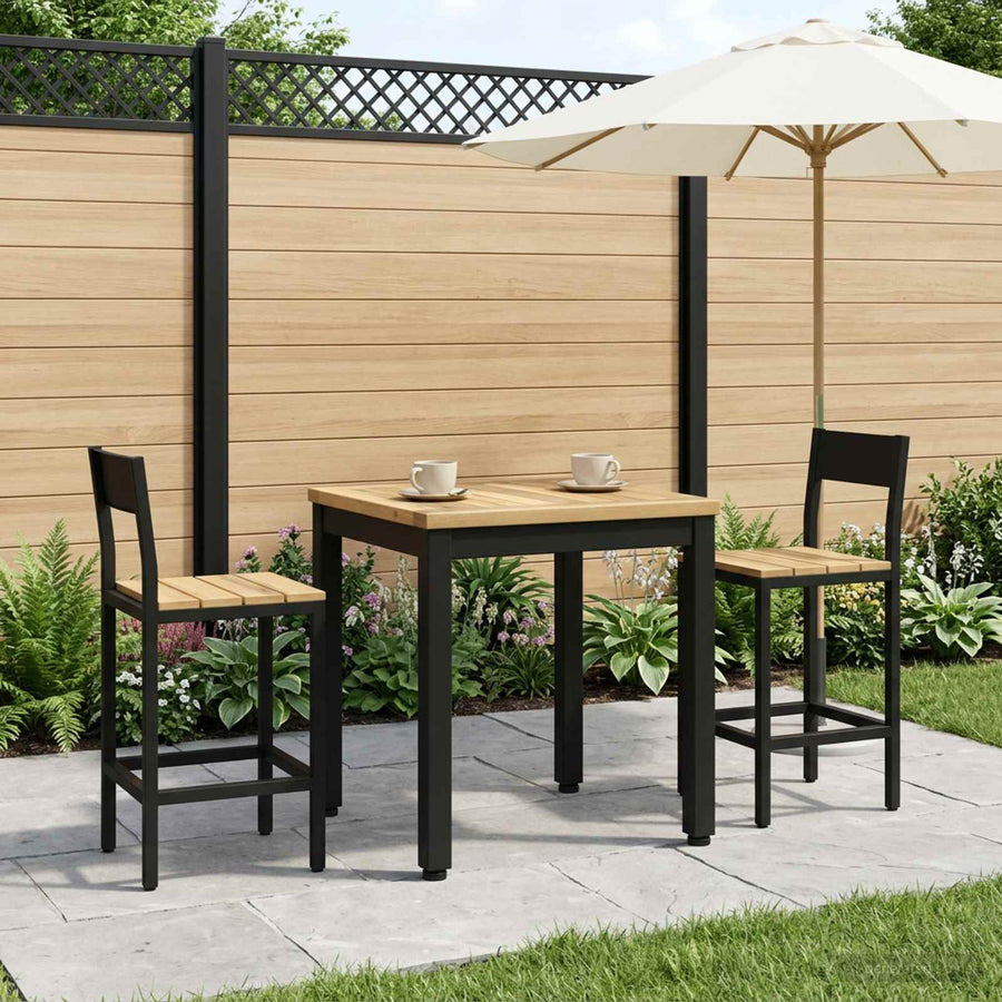 Salontafel Wit en zwart 40 x 40,5 x 36 cm Massief Acaciahout
