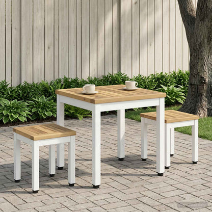 Salontafel Wit 40 x 40,5 x 36 cm Massief Acaciahout