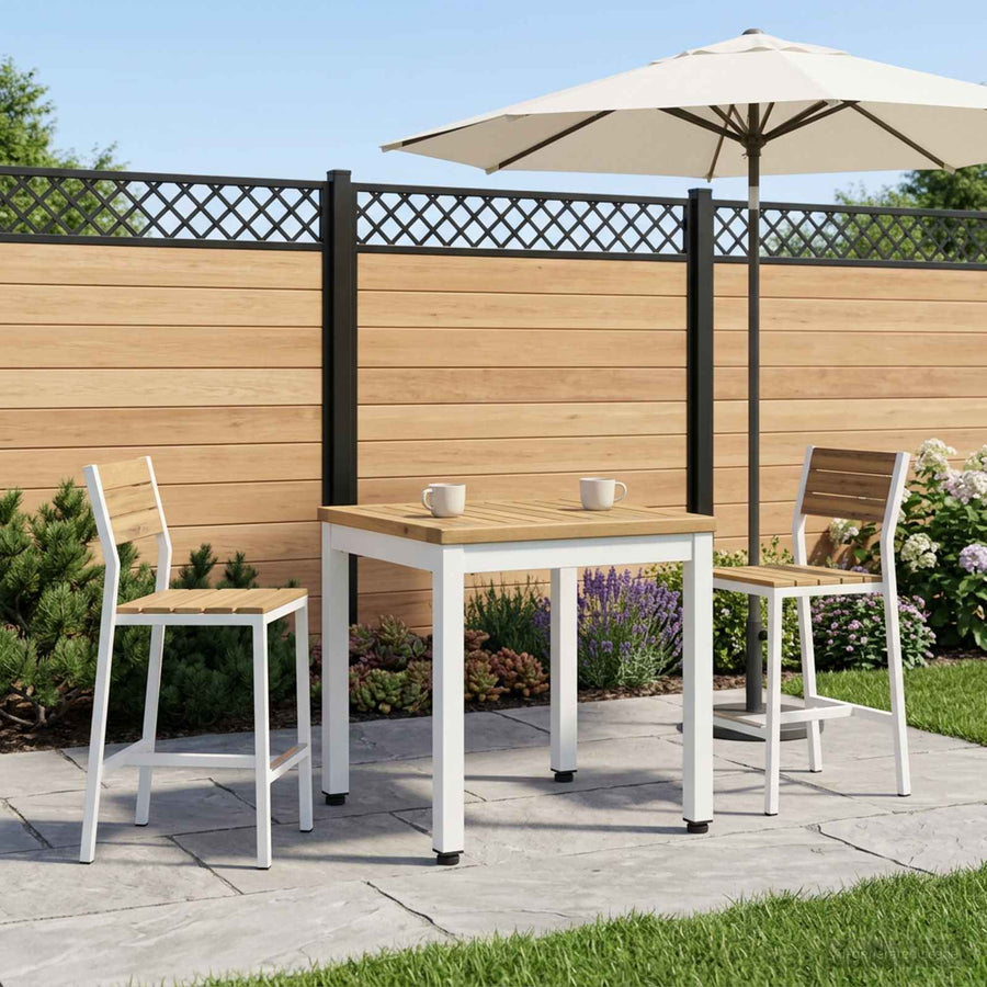 Salontafel Wit 40 x 40,5 x 36 cm Massief Acaciahout