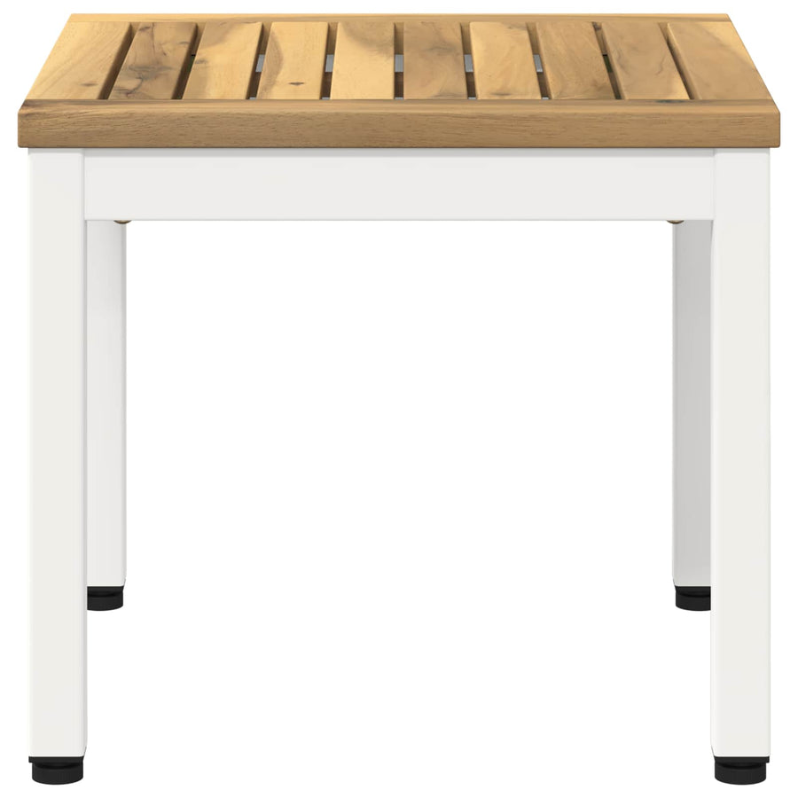 Salontafel Wit 40 x 40,5 x 36 cm Massief Acaciahout