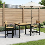 Salontafel 50x48.5x36 cm massief acaciahout wit zwart