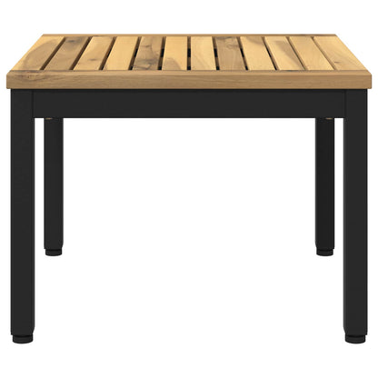 Salontafel Wit en zwart 50 x 48,5 x 36 cm Massief Acaciahout