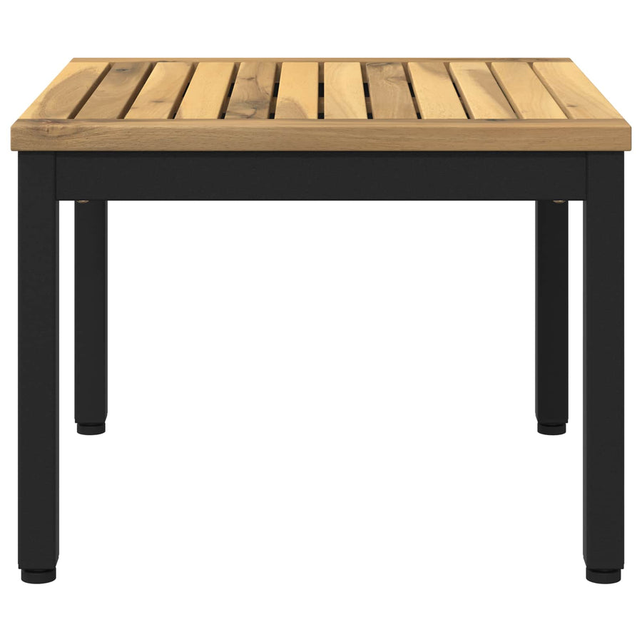 Salontafel Wit en zwart 50 x 48,5 x 36 cm Massief Acaciahout