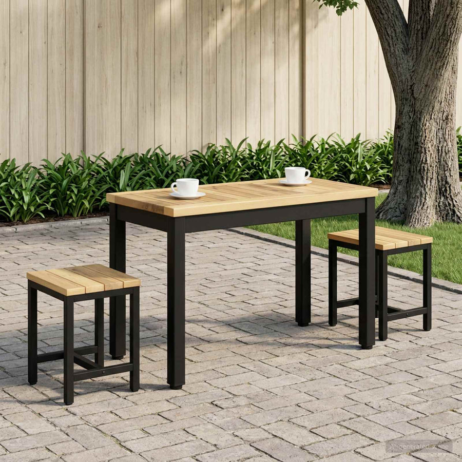 Salontafel Wit en zwart 60,5 x 30 x 36 cm Massief Acaciahout