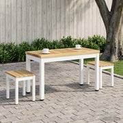 Salontafel massief acaciahout wit 60,5x30x36 cm