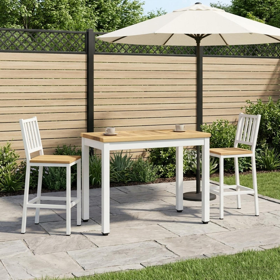 Salontafel Wit 60,5 x 30 x 36 cm Massief Acaciahout