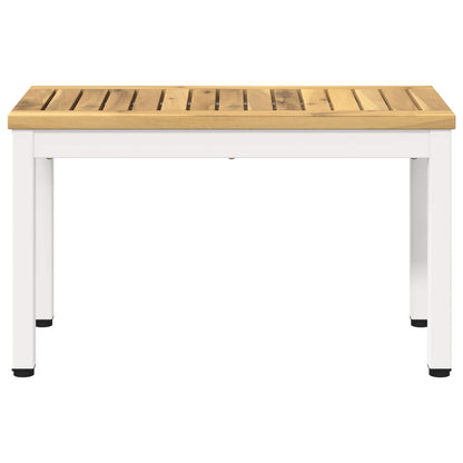 Salontafel Wit 60,5 x 30 x 36 cm Massief Acaciahout