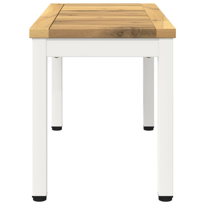 Salontafel Wit 60,5 x 30 x 36 cm Massief Acaciahout