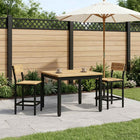 Salontafel 60x60x36 cm massief acaciahout staal