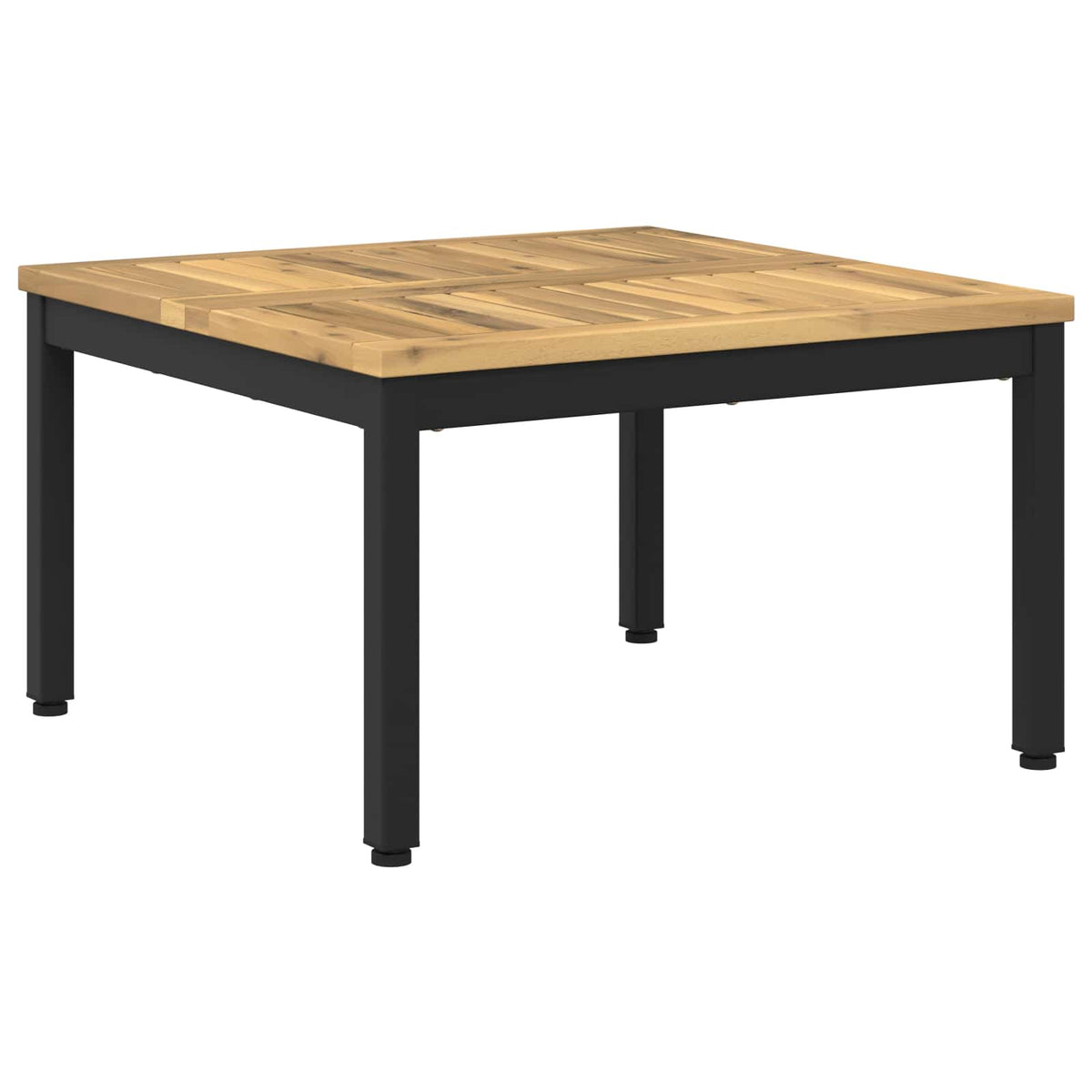 Salontafel Wit en zwart 60 x 60,5 x 36 cm Massief Acaciahout