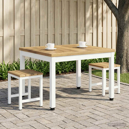 Salontafel Wit 49 x 60,5 x 36 cm Massief Acaciahout