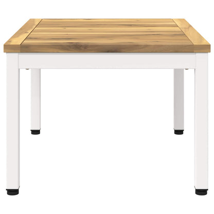 Salontafel Wit 49 x 60,5 x 36 cm Massief Acaciahout