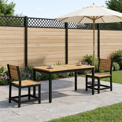 Salontafel Wit en zwart 50 x 100,5 x 45 cm Massief Acaciahout