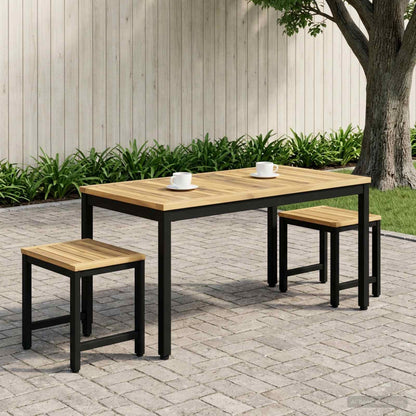 Salontafel Wit en zwart 50 x 100,5 x 45 cm Massief Acaciahout