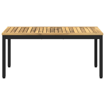 Salontafel Wit en zwart 50 x 100,5 x 45 cm Massief Acaciahout