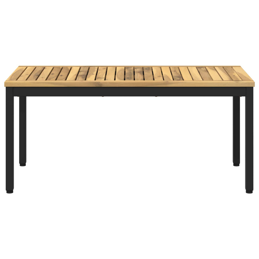 Salontafel Wit en zwart 50 x 100,5 x 45 cm Massief Acaciahout