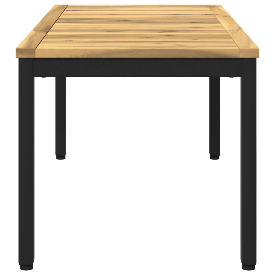 Salontafel Wit en zwart 50 x 100,5 x 45 cm Massief Acaciahout