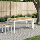 Salontafel 100,5x50x45 cm massief acaciahout wit staal