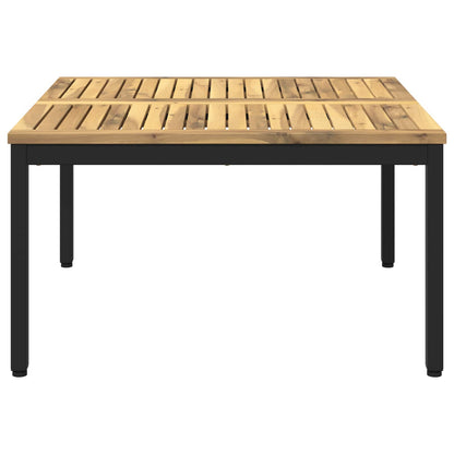 Salontafel Wit en zwart 80 x 80,5 x 45 cm Massief Acaciahout