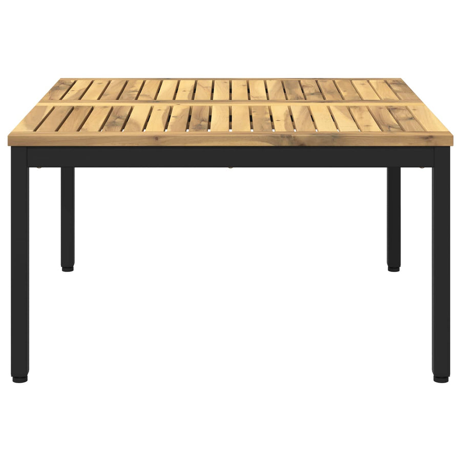 Salontafel Wit en zwart 80 x 80,5 x 45 cm Massief Acaciahout