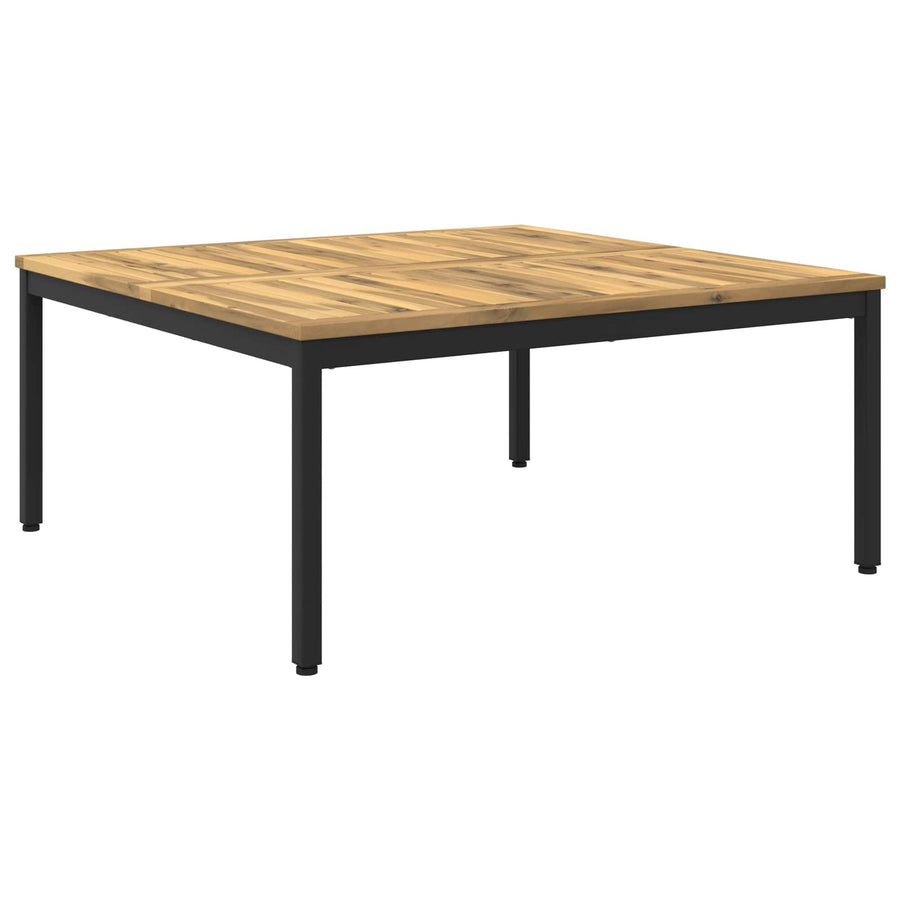 Salontafel Wit en zwart 100 x 100,5 x 45 cm Massief Acaciahout