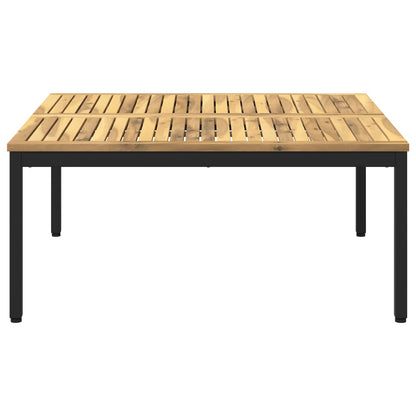 Salontafel Wit en zwart 100 x 100,5 x 45 cm Massief Acaciahout