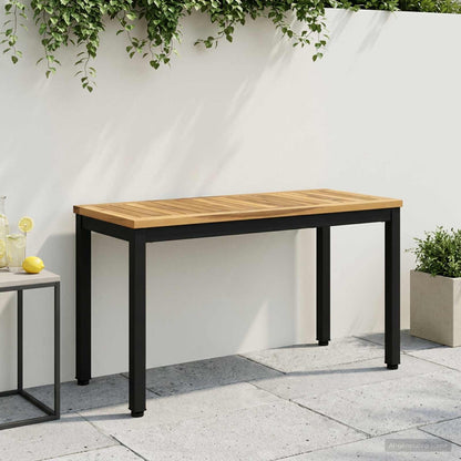 Tuinbank 80,5 x 35 x 45 cm Massief Acaciahout Wit en zwart
