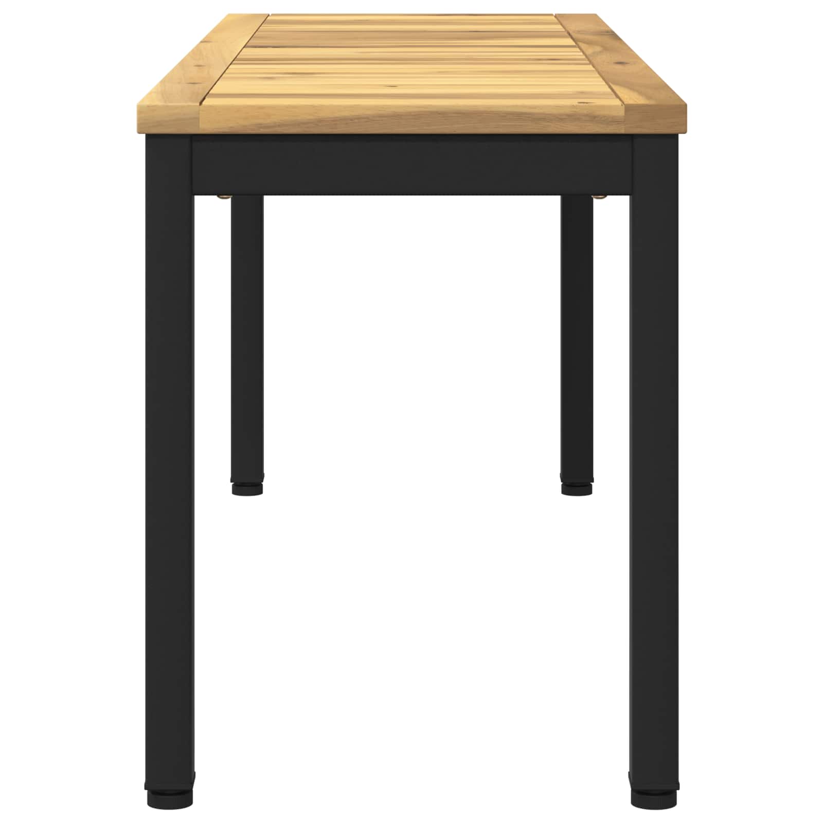 Tuinbank 108,5 x 35 x 45 cm Massief Acaciahout Wit en zwart