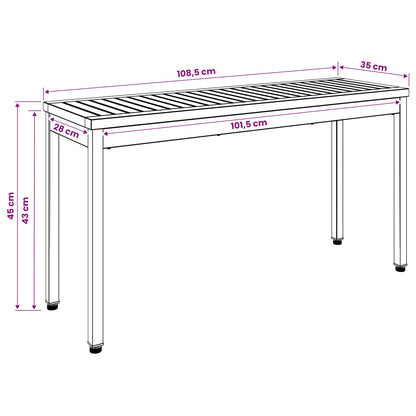 Tuinbank 108,5 x 35 x 45 cm Massief Acaciahout Wit en zwart