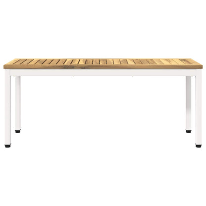 Tuinbank 108,5 x 35 x 45 cm Massief Acaciahout Wit Rechthoekig