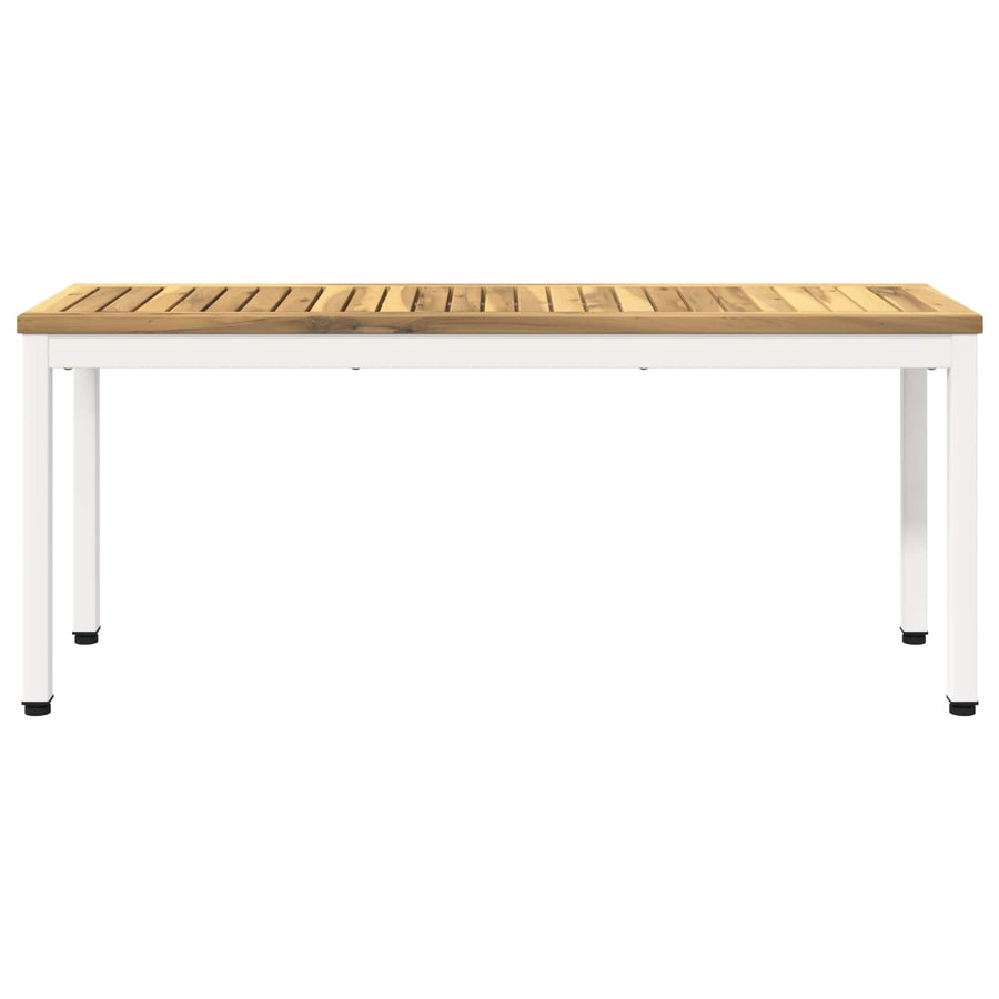 Tuinbank 108,5 x 35 x 45 cm Massief Acaciahout Wit Rechthoekig