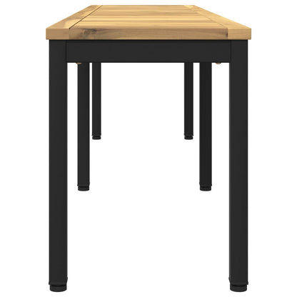 Tuinbank 161 x 35 x 45 cm Massief Acaciahout Wit en zwart