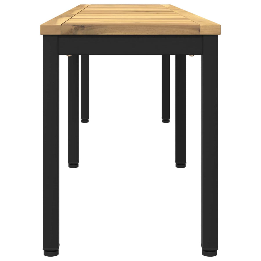 Tuinbank 161 x 35 x 45 cm Massief Acaciahout Wit en zwart