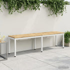 Tuinbank 161 x 35 x 45 cm Massief Acaciahout Wit Rechthoekig