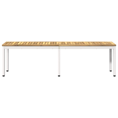 Tuinbank 161 x 35 x 45 cm Massief Acaciahout Wit Rechthoekig