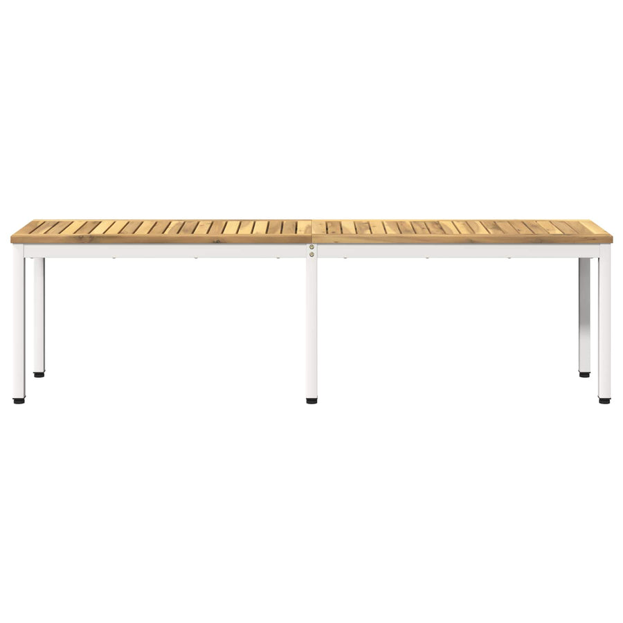 Tuinbank 161 x 35 x 45 cm Massief Acaciahout Wit Rechthoekig