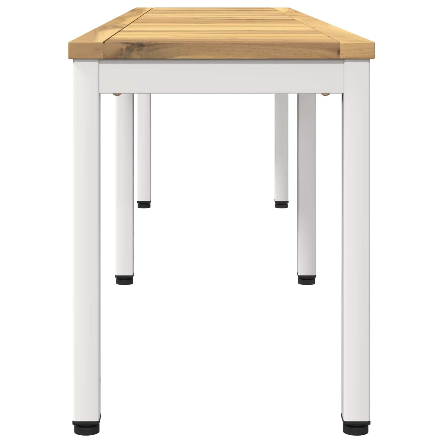 Tuinbank 161 x 35 x 45 cm Massief Acaciahout Wit Rechthoekig