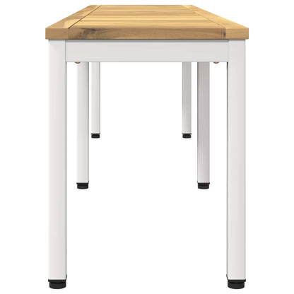 Tuinbank 161 x 35 x 45 cm Massief Acaciahout Wit Rechthoekig