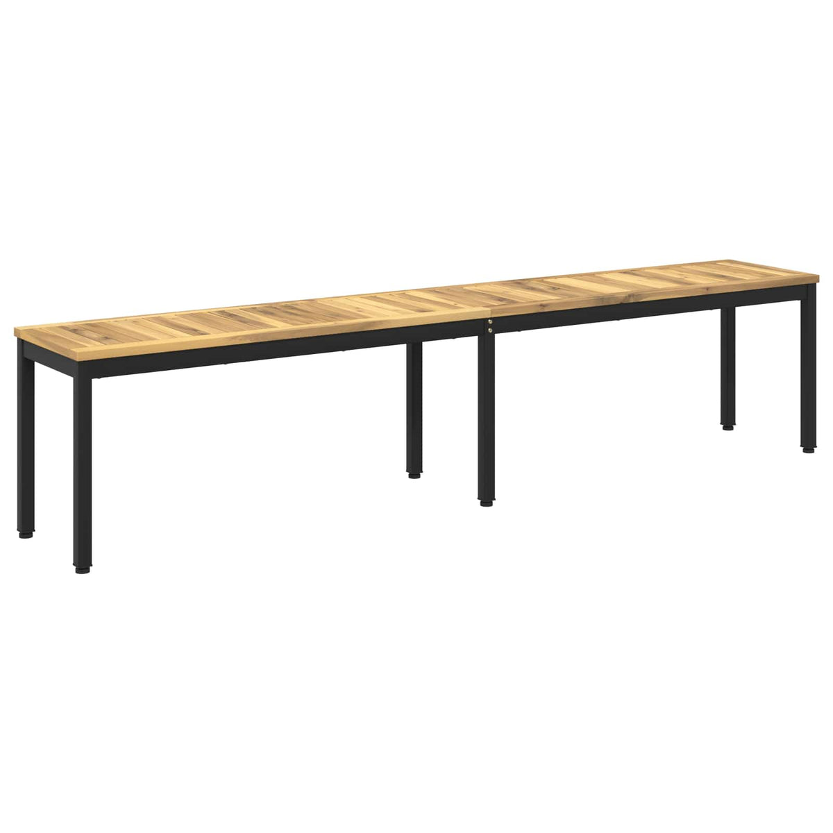 Tuinbank 201 x 35 x 45 cm Massief Acaciahout Wit en zwart