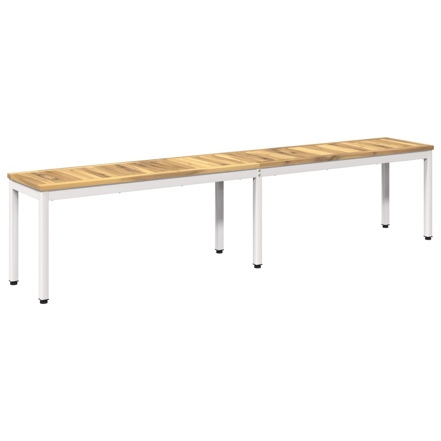 Tuinbank 201 x 35 x 45 cm Massief Acaciahout Wit Rechthoekig