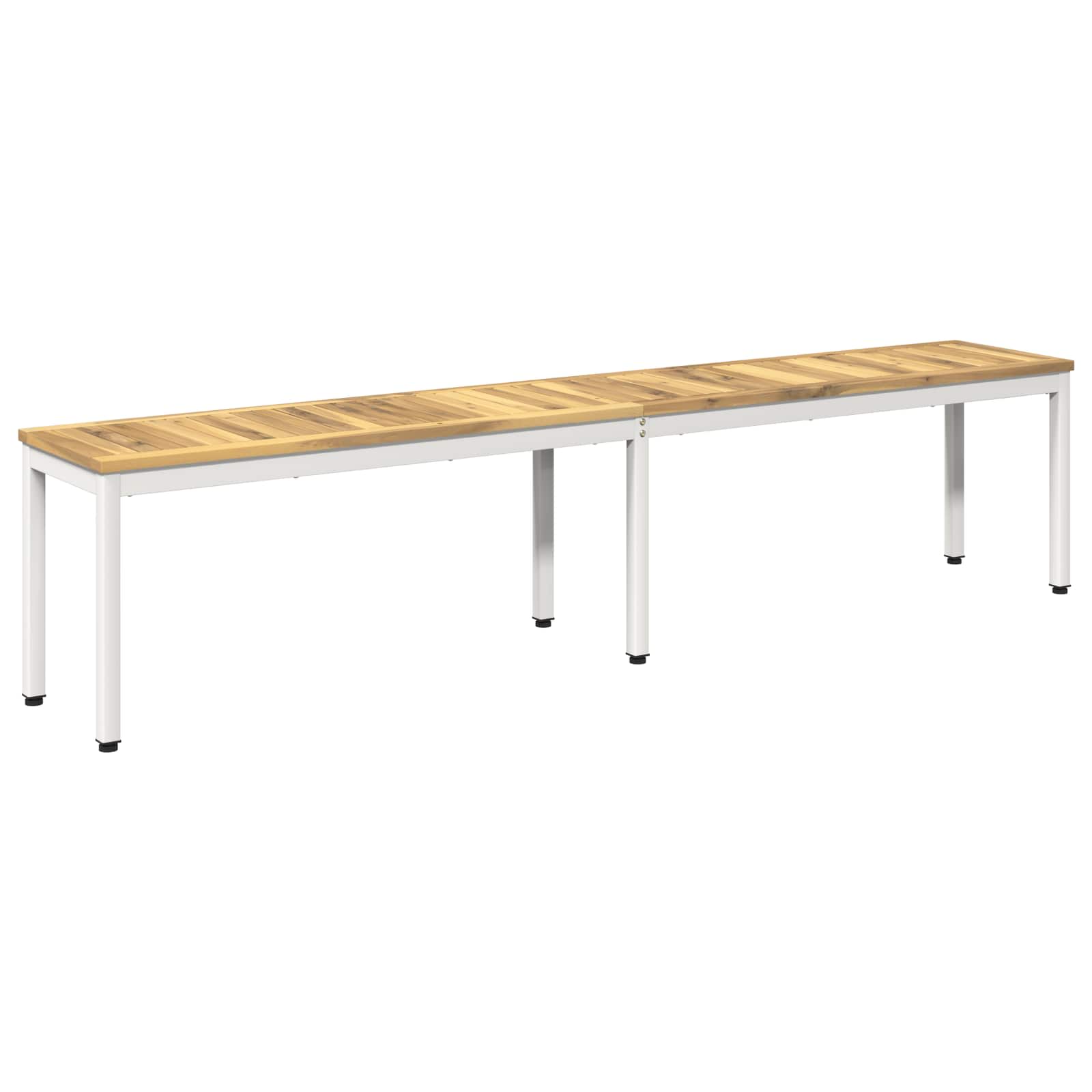 Tuinbank 201 x 35 x 45 cm Massief Acaciahout Wit Rechthoekig