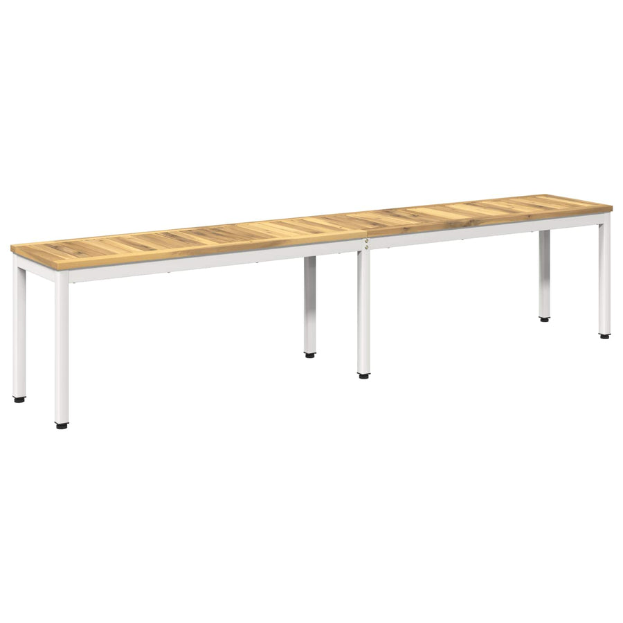 Tuinbank 201 x 35 x 45 cm Massief Acaciahout Wit Rechthoekig