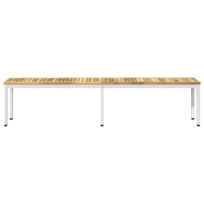 Tuinbank 201 x 35 x 45 cm Massief Acaciahout Wit Rechthoekig