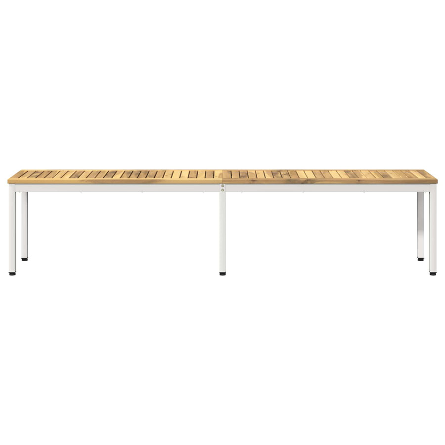 Tuinbank 201 x 35 x 45 cm Massief Acaciahout Wit Rechthoekig