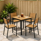Tuinstafel acaciahout 60x60,5x75 cm staal