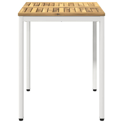 Tuindiner tafel Wit 60 x 60,5 x 75 cm Massief Acaciahout