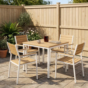 Tuintafel acaciahout wit 70x68,5x75 cm