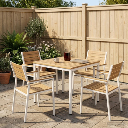 Tuindiner tafel Wit 70 x 68,5 x 75 cm Massief Acaciahout