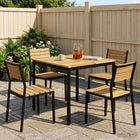 Tuintafel acaciahout 80x80,5x75 cm wit zwart